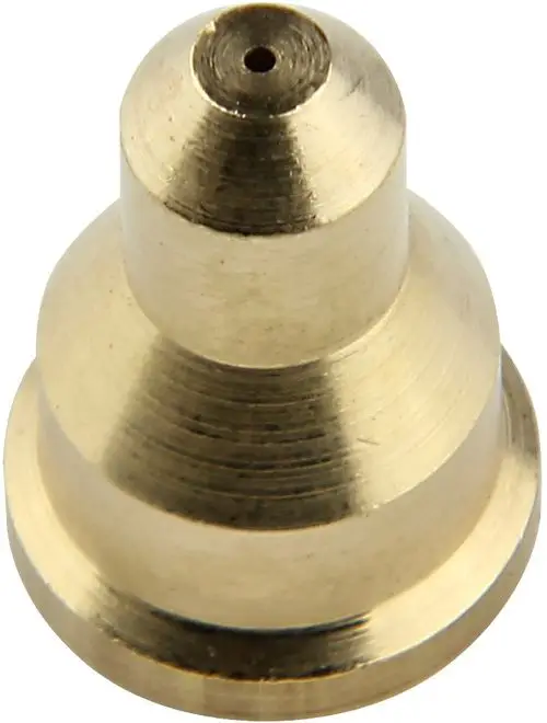 Bosch Zündgasdüse in konischer Form, aus Messing gefertigt. Sie hat eine glatte Oberfläche und ein zentrales Loch an der Spitze.